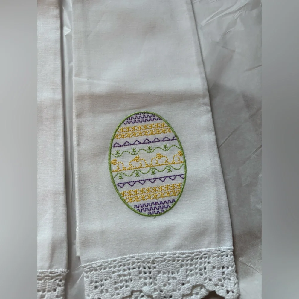 Embroidered Easter Hand Towels - Set of 3